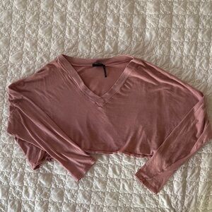 Urban Outfitters Dusty Rose V-Neck Crop Top